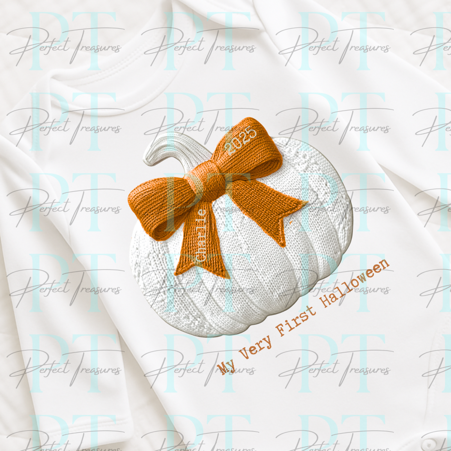 Custom DTF - Embroidered Style Bow Pumpkin