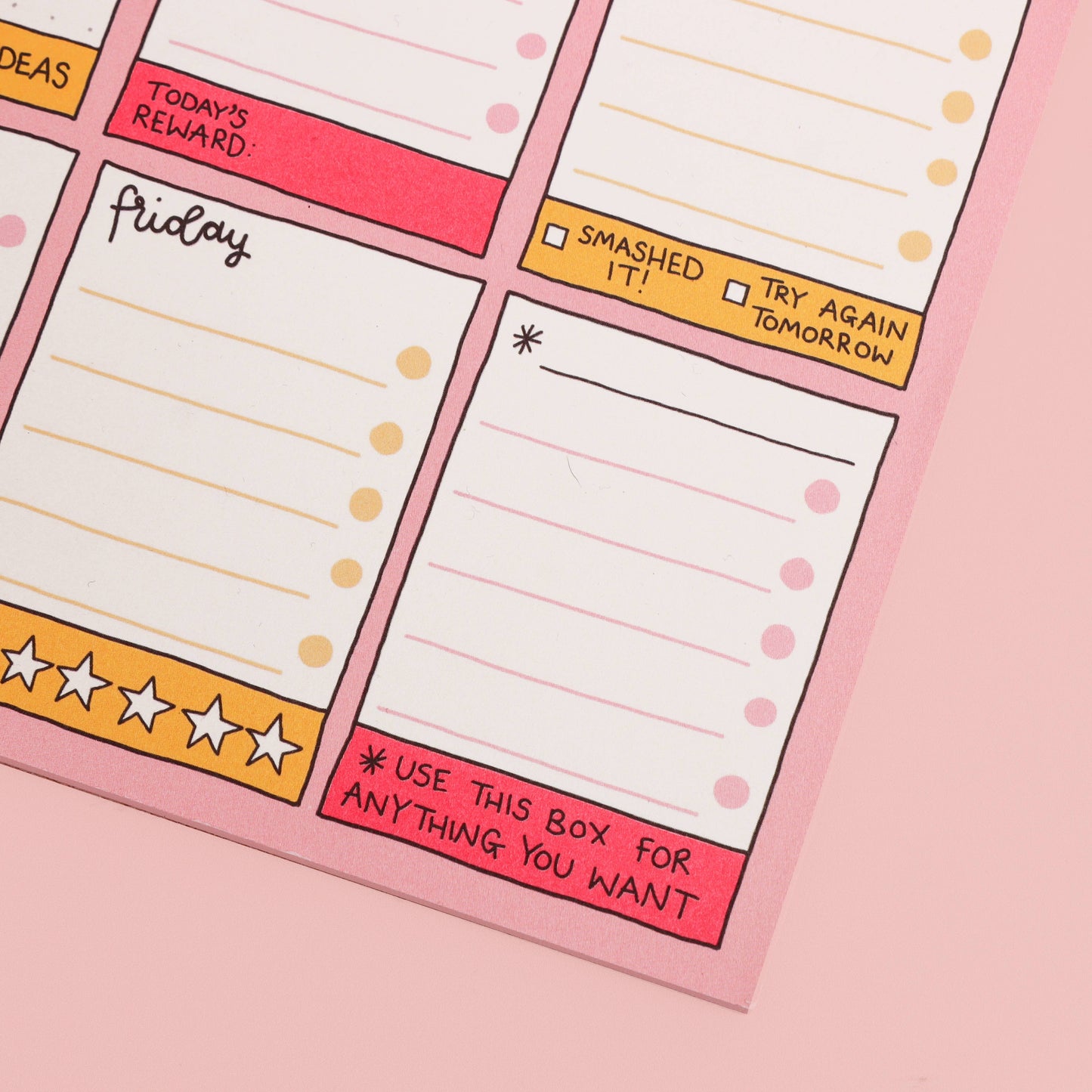 A5 notepad - week planner - let's get busy