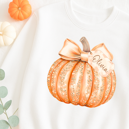 Custom DTF - Sparkly Pumpkin